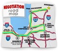 Negotiation Road Map Directions Agreement Common Benefit Goal Royalty Free Stock Photo