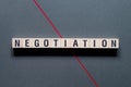 Negotiation - word concept on cubes Royalty Free Stock Photo