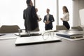Negotiations, business communication, corporate seminar or training event Royalty Free Stock Photo