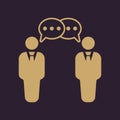 The negotiations icon. Debate and dialog, discussion, conversations symbol. Flat