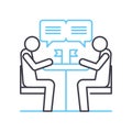 negotiations line icon, outline symbol, vector illustration, concept sign