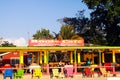 NEGRIL, JAMAICA - MAY 24. 2010: Colorful cafe and restaurant on Bourbon beach