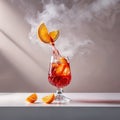 Negroni cocktail, mixed alcoholic drink served in glass