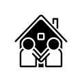 Black solid icon for Neighbor, meet and acquaintance