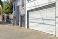 Neighborhood with attached garage and concrete driveways at San Francisco, California