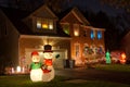 Neighborhood Christmas Decorations Royalty Free Stock Photo