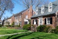 Neighborhood city block with brick homes Royalty Free Stock Photo