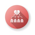 Neighborhood development red flat design long shadow glyph icon