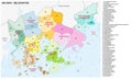 Neighborhood and district map of the Finnish capital Helsinki