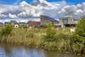 Neighborhood with ecological houses in natural setting