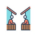 Color illustration icon for Neighborhood, closeness and balcony