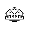 Black line icon for Neighborhood, vicinity and house Royalty Free Stock Photo