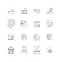 Neighborhood line icons collection. Community, Charm, Diversity, Unity, Vibrant, Culture, Pride vector and linear