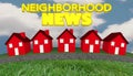 Neighborhood News Houses Community Information Update Royalty Free Stock Photo