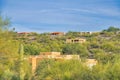 Neighborhood on a shrubland area at Tucson, Arizona