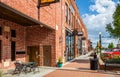 Neighborhood with traditional stores of brick walls. Tulsa, Oklahoma, US