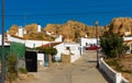 Neighborhood with troglodyte cave houses, Guadix, Spain Royalty Free Stock Photo