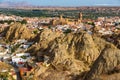 Neighborhood with troglodyte cave houses, Guadix, Spain Royalty Free Stock Photo