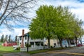 Neighborhood of typical small northwest suburb in Port Gamble, Washington, USA Royalty Free Stock Photo