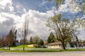 Neighborhood of typical small northwest suburb in Port Gamble, Washington, USA