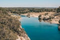 Neighborhoods of the Roman aqueduct Pont du Gard on the river Gardon Royalty Free Stock Photo