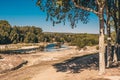 Roman aqueduct Pont du Gard on the river Gardon Royalty Free Stock Photo