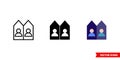 Neighbour icon of 3 types color, black and white, outline. Isolated vector sign symbol