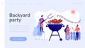 Backyard party concept landing page.