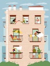 Neighbours In Windows Illustration