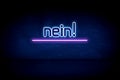 Nein! - blue neon announcement signboard