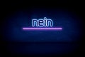 Nein - blue neon announcement signboard