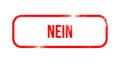 nein - red grunge rubber, stamp