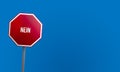 nein - red sign with blue sky