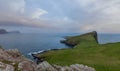 Neist Point Cliff on Isle of Skye offers a breathtaking panorama of lush Scottish terrain into the sea