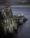 Neist Point, famous landmark with lighthouse on Isle of Skye, Scotland Royalty Free Stock Photo