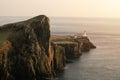Neist Point Lighthouse: A Beacon on the Rugged Cliffs of Isle of Skye. Royalty Free Stock Photo