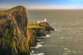 Neist Point Lightouse beautiful view landmark Skye Island Scotland Royalty Free Stock Photo