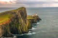 Neist Point Lightouse beautiful view landmark Skye Island Scotland Royalty Free Stock Photo