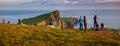 Neist Point, Scotland, UK - 28 July, 2019: View on the Neist Point Light House with rocky cliff-top