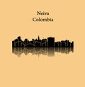 Neiva, Colombia city silhouette Royalty Free Stock Photo