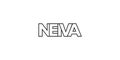 Neiva in the Colombia emblem. The design features a geometric style, vector illustration with bold typography in a modern font.