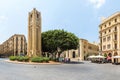 Nejmeh square in downtown Beirut with the iconic clock tower and the Lebanese parliament building, Beirut, Lebanon Royalty Free Stock Photo