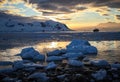 Neko Harbour at sunset, Antarctica Royalty Free Stock Photo