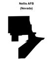 Nellis AFB outline map Royalty Free Stock Photo