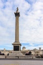 Nelson column and National Gallery in Trafalgar square, London, UK Royalty Free Stock Photo