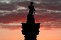 Nelson Column skyline at sunset Royalty Free Stock Photo