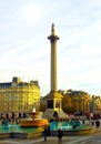 Nelson Column Trafalgar Square London Royalty Free Stock Photo