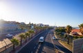 View facing the city from bridge over Nelson Mandela Boulevard. Royalty Free Stock Photo