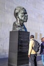 Nelson Mandela bust beside Royal Festival Hall at Southbank Centre, London, England, UK