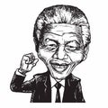 Nelson Mandela Cartoon Caricature Vector Illustration